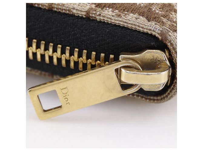 Monedero Christian Dior de lona marrón Castaño - vista 11
