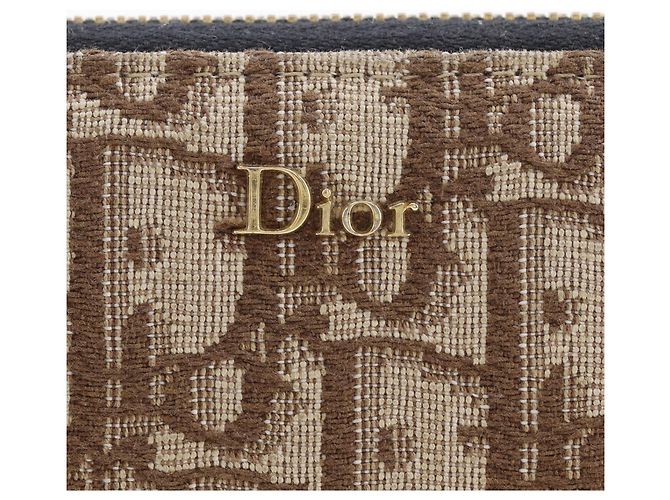 Monedero Christian Dior de lona marrón Castaño - vista 14