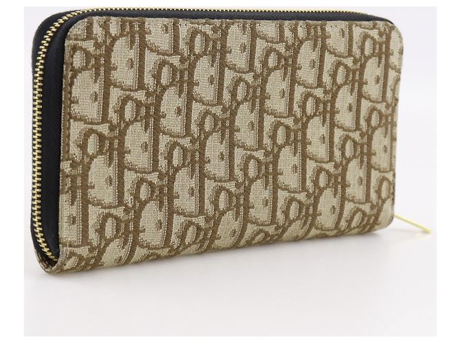 Monedero Christian Dior de lona marrón Castaño - vista 3