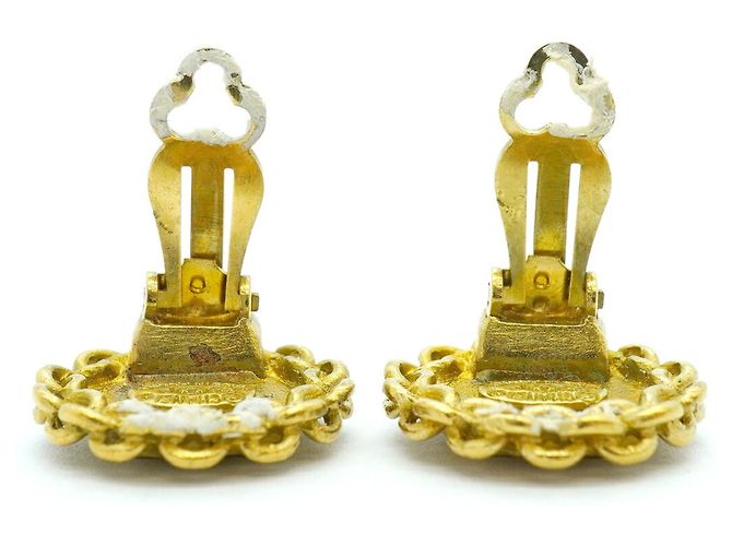Boucles d'oreilles clips Chanel plaquées or Doré - vue 10