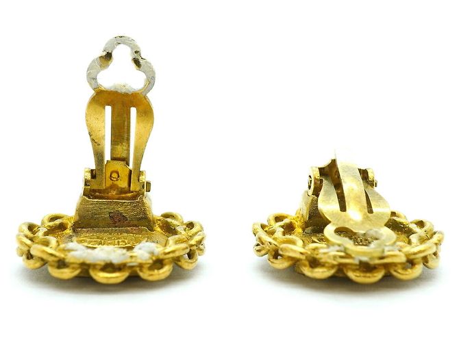 Boucles d'oreilles clips Chanel plaquées or Doré - vue 3