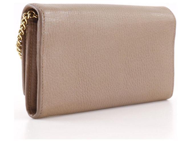 Portafoglio a catena Gucci GG Marmont Beige - vista 3