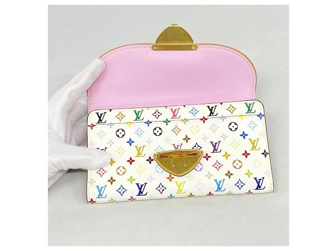 Cartera larga Louis Vuitton Tri-fold Rosa Blanco - vista 3