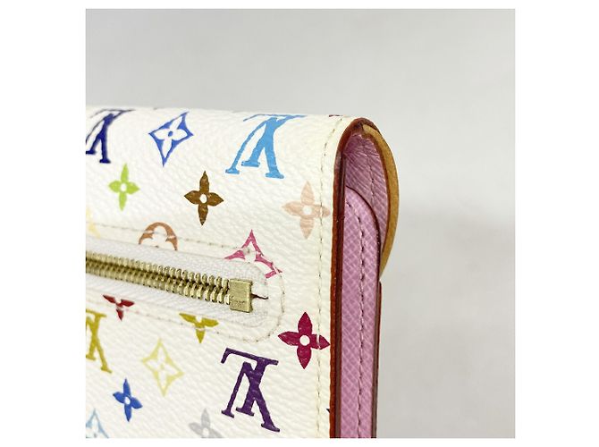 Cartera larga Louis Vuitton Tri-fold Rosa Blanco - vista 7