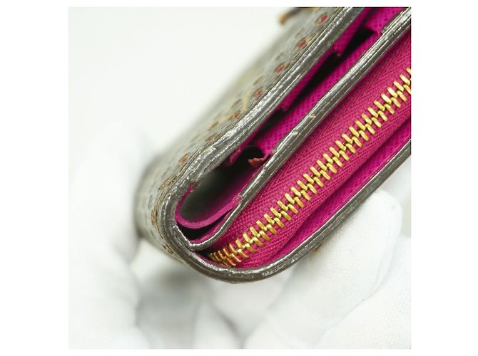 Portafoglio Compact Zip Monogram Perforato Louis Vuitton Marrone Fuschia - vista 6