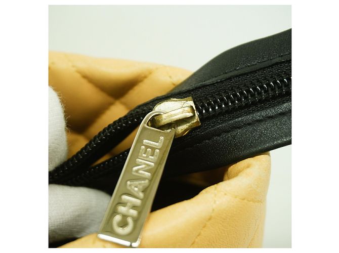Chanel Cambon Tote Bag aus Lammleder Schwarz Beige - Ansicht 10