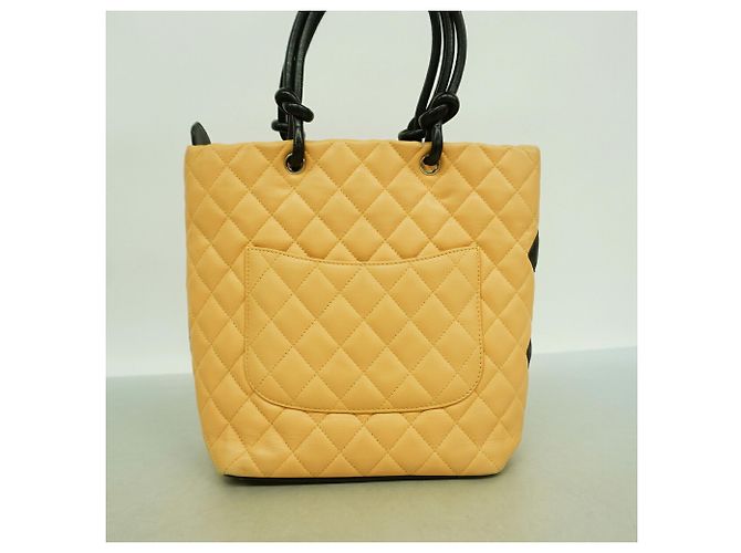 Chanel Cambon Tote Bag aus Lammleder Schwarz Beige - Ansicht 11