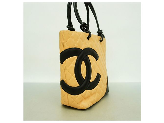 Chanel Cambon Tote Bag aus Lammleder Schwarz Beige - Ansicht 2