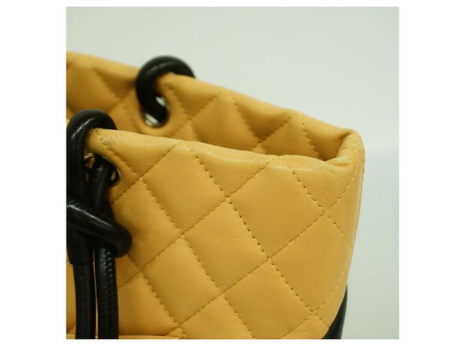 Chanel Cambon Tote Bag aus Lammleder Schwarz Beige - Ansicht 7