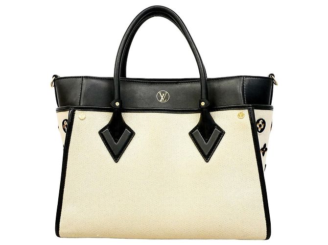 Louis Vuitton Monogram Tuffetage On My Side MM Handtasche Schwarz Aus weiß - Ansicht 12