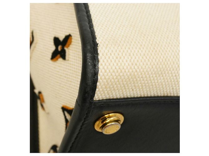 Louis Vuitton Monogram Tuffetage On My Side MM Handtasche Schwarz Aus weiß - Ansicht 8