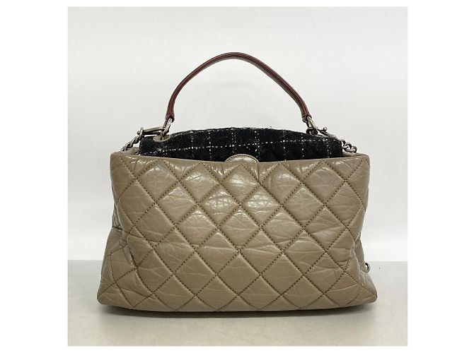 Borsa 2-Way Chanel Portobello in pelle e tweed Marrone - vista 14