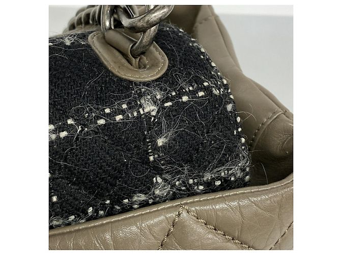 Borsa 2-Way Chanel Portobello in pelle e tweed Marrone - vista 7