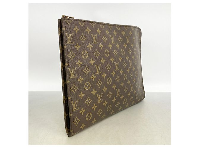 Louis Vuitton Monogram Pochette Document Clutch Bag Marrone - vista 2