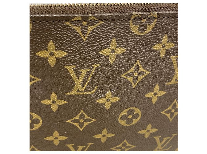 Louis Vuitton Monogram Pochette Document Clutch Bag Marrone - vista 8