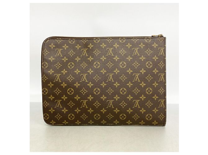 Louis Vuitton Monogram Pochette Document Clutch Bag Marrone - vista 9