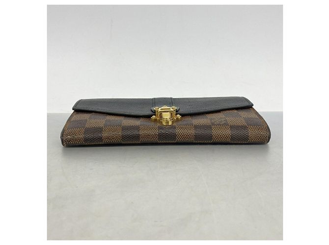 Louis Vuitton Damier Portefeuille Clapton Long Wallet Nero Damier ebene - vista 2