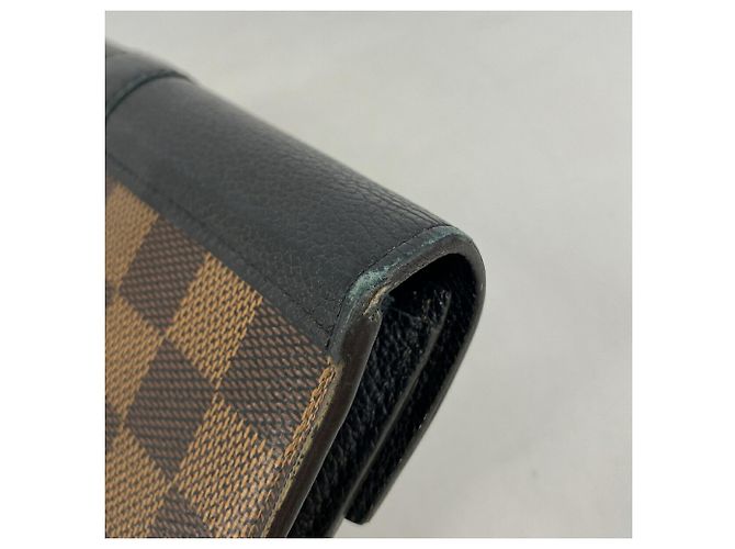 Louis Vuitton Damier Portefeuille Clapton Long Wallet Nero Damier ebene - vista 5