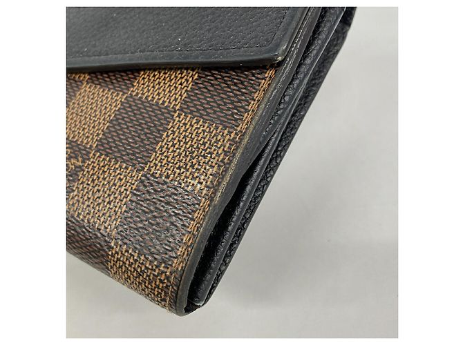 Louis Vuitton Damier Portefeuille Clapton Long Wallet Nero Damier ebene - vista 6