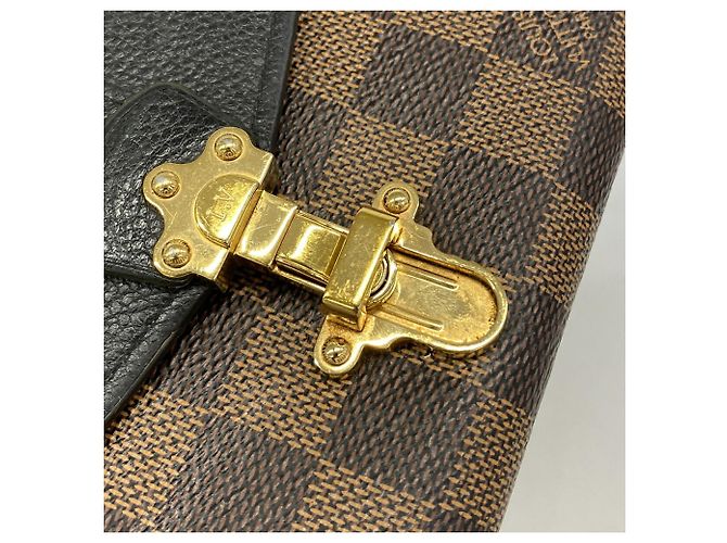 Louis Vuitton Damier Portefeuille Clapton Long Wallet Nero Damier ebene - vista 9