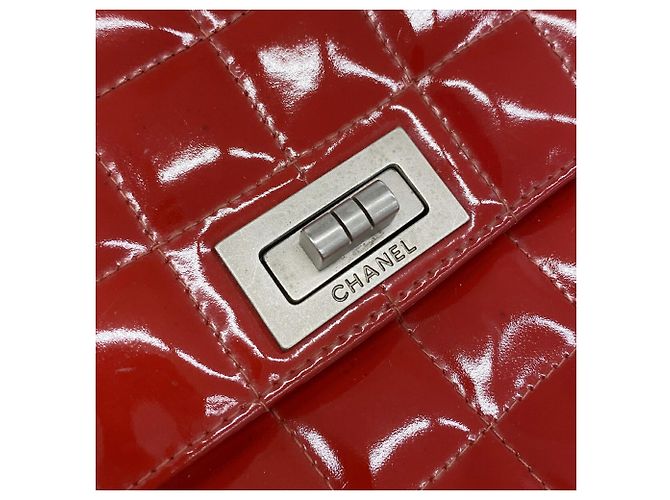 Borsa a tracolla Chanel in pelle verniciata rossa Rosso - vista 10