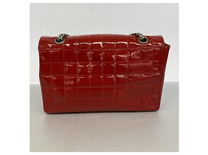 Borsa a tracolla Chanel in pelle verniciata rossa Rosso - vista 11