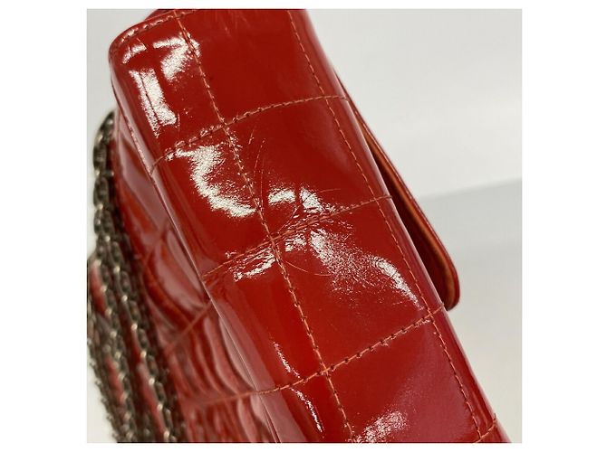 Borsa a tracolla Chanel in pelle verniciata rossa Rosso - vista 6