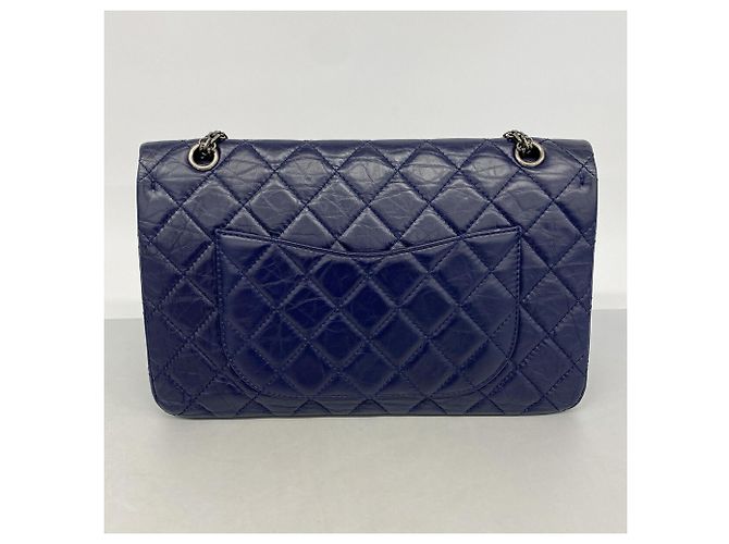 Borsa a tracolla Chanel in pelle blu 2.55 Matelassé - vista 10