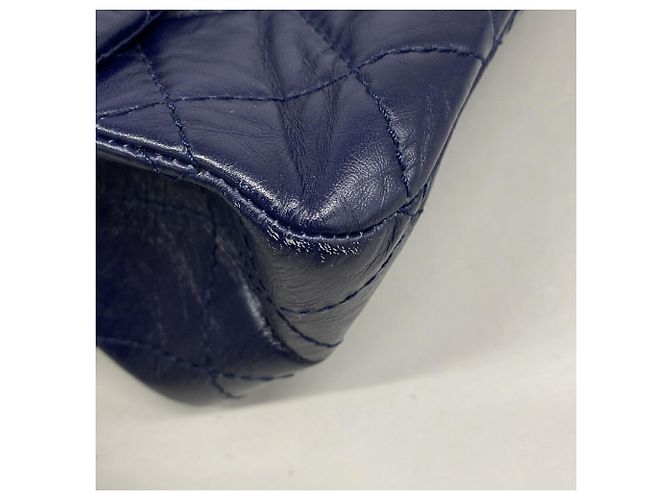Borsa a tracolla Chanel in pelle blu 2.55 Matelassé - vista 6