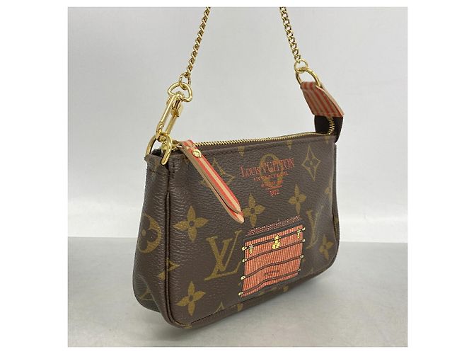 Louis Vuitton Monogram Trunk & Lock Mini Pochette Accessoires Marrone - vista 2