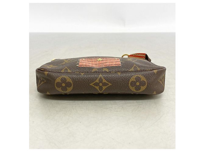 Louis Vuitton Monogram Trunk & Lock Mini Pochette Accessoires Marrone - vista 3
