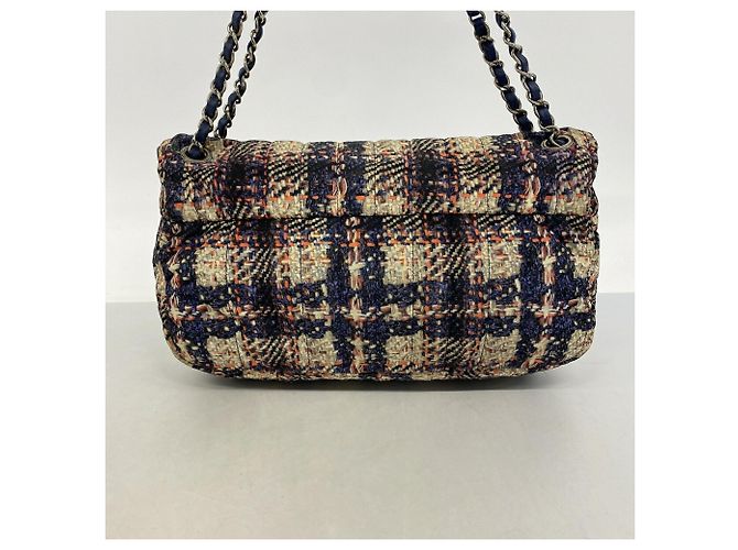 Borsa a tracolla Chanel in nylon Rosa Beige Blu navy - vista 9