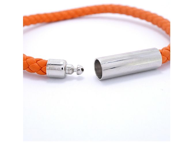 Hermès Bracciale con Charms Hermes Goliath Argento Arancione - vista 4