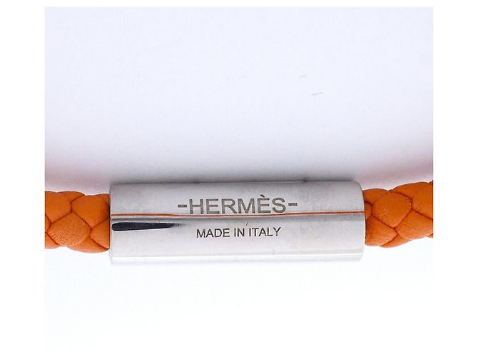 Hermès Bracciale con Charms Hermes Goliath Argento Arancione - vista 5