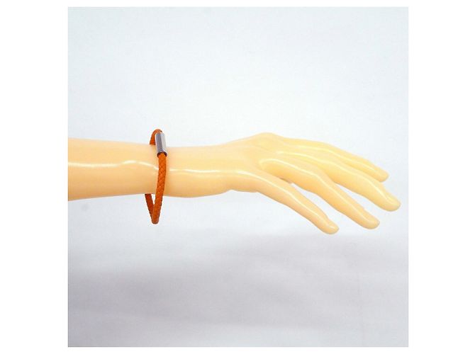 Hermès Bracciale con Charms Hermes Goliath Argento Arancione - vista 7