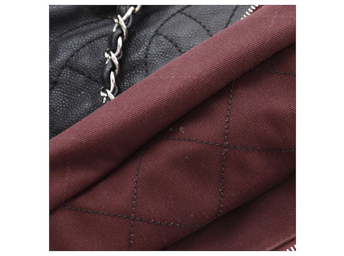 Borsa Tote Chanel in pelle di vitello martellata nera Nero - vista 10