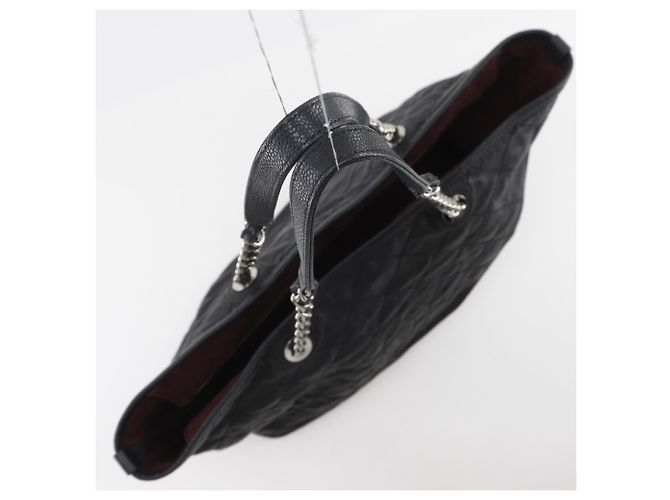 Borsa Tote Chanel in pelle di vitello martellata nera Nero - vista 5