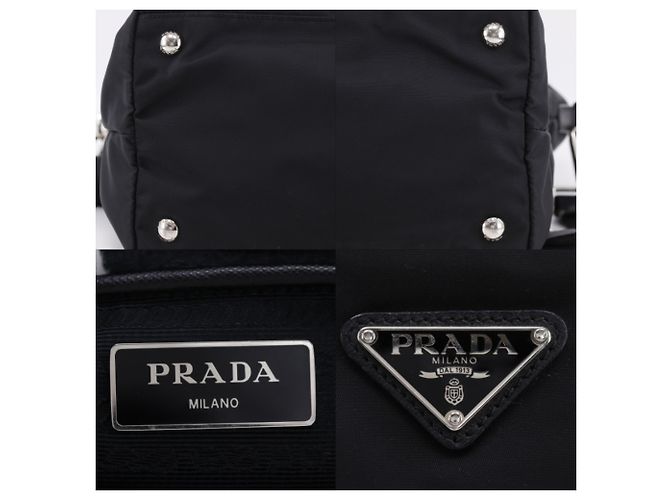 Prada Nylon Black 2-Way Shoulder Tote Bag Schwarz - Ansicht 15