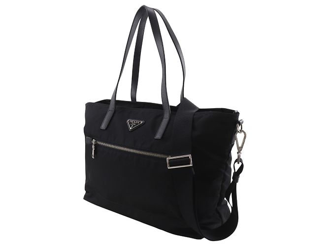 Prada Nylon Black 2-Way Shoulder Tote Bag Schwarz - Ansicht 2