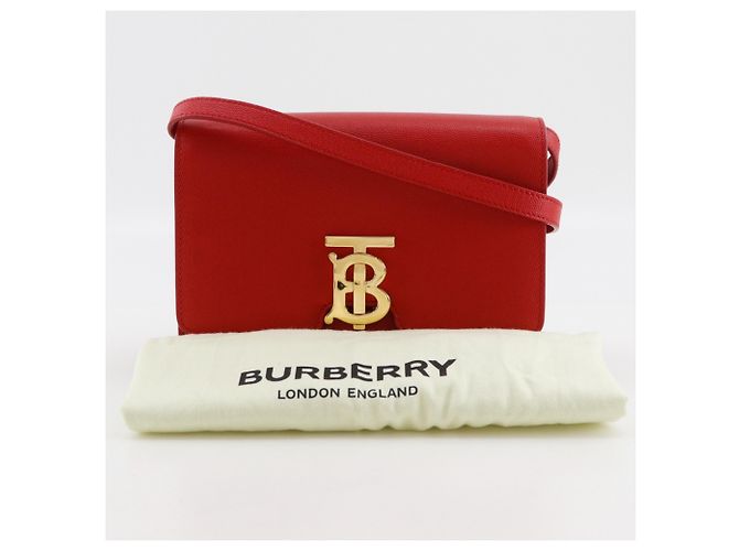 Borsa a tracolla Burberry Small Grainy TB Rosso - vista 16