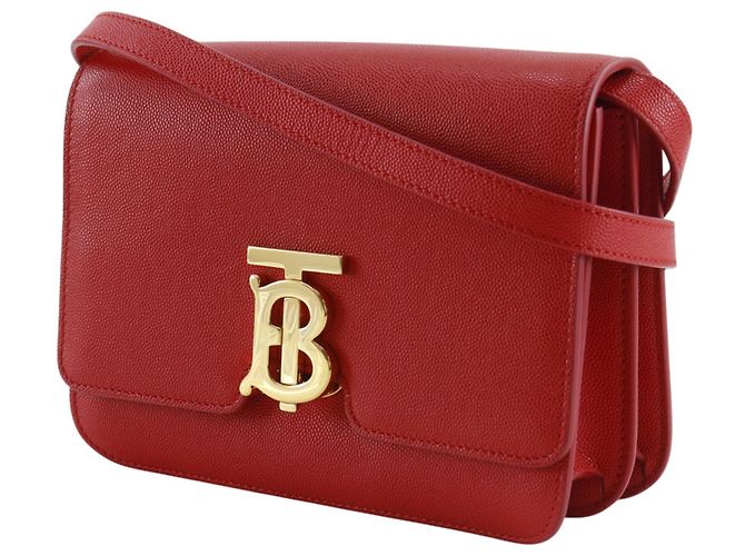 Borsa a tracolla Burberry Small Grainy TB Rosso - vista 2