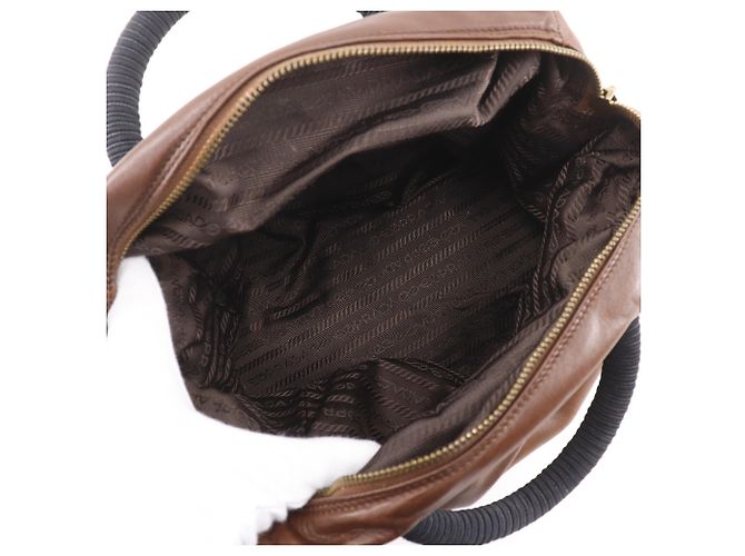 Prada PRADA Logo Handtasche Braun - Ansicht 6