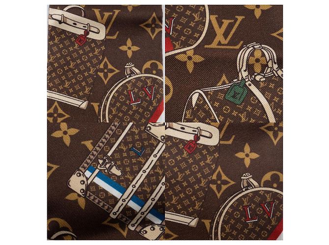 Foulard Bandeau Trunk Louis Vuitton Marrone - vista 15