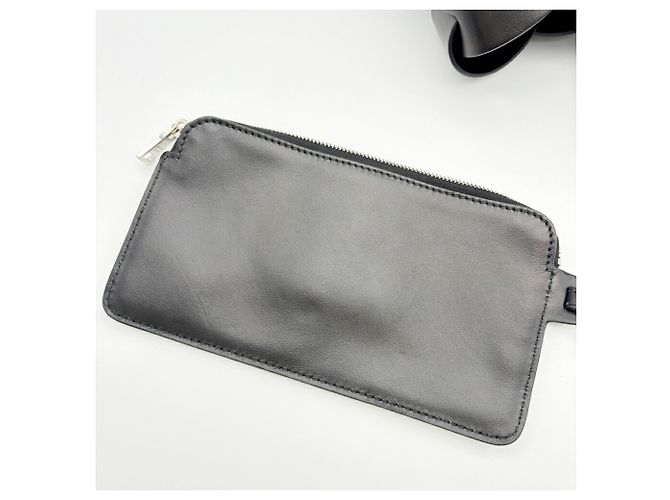 Saco Tote Prada em couro preto - vista 18