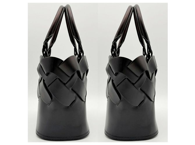 Saco Tote Prada em couro preto - vista 5
