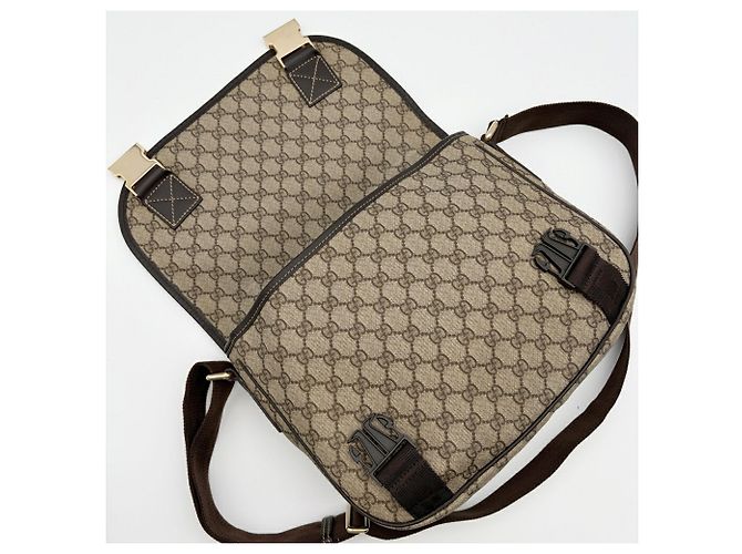 Sac à épaule Gucci GG Supreme Marron - vue 14