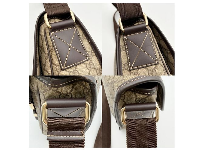 Sac à épaule Gucci GG Supreme Marron - vue 8