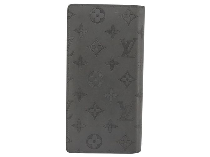 LOUIS VUITTON Monogram Shadow Portefeuille Braza Wallet Gray M81335 Auth bs36439 Castaño - vista 2
