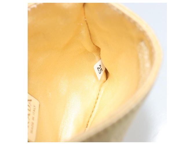 Borsa a mano PRADA Vinyl Gold Auth bs36756 D'oro - vista 11