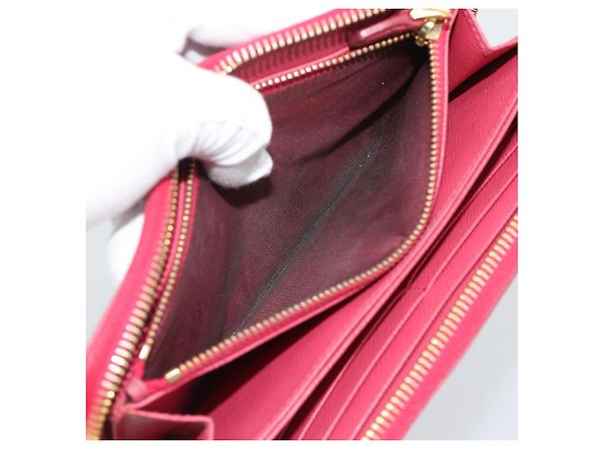 Saffiano Cartera larga PRADA de piel Safiano Pink Gold Auth bs36788 Rosa Dorado - vista 11